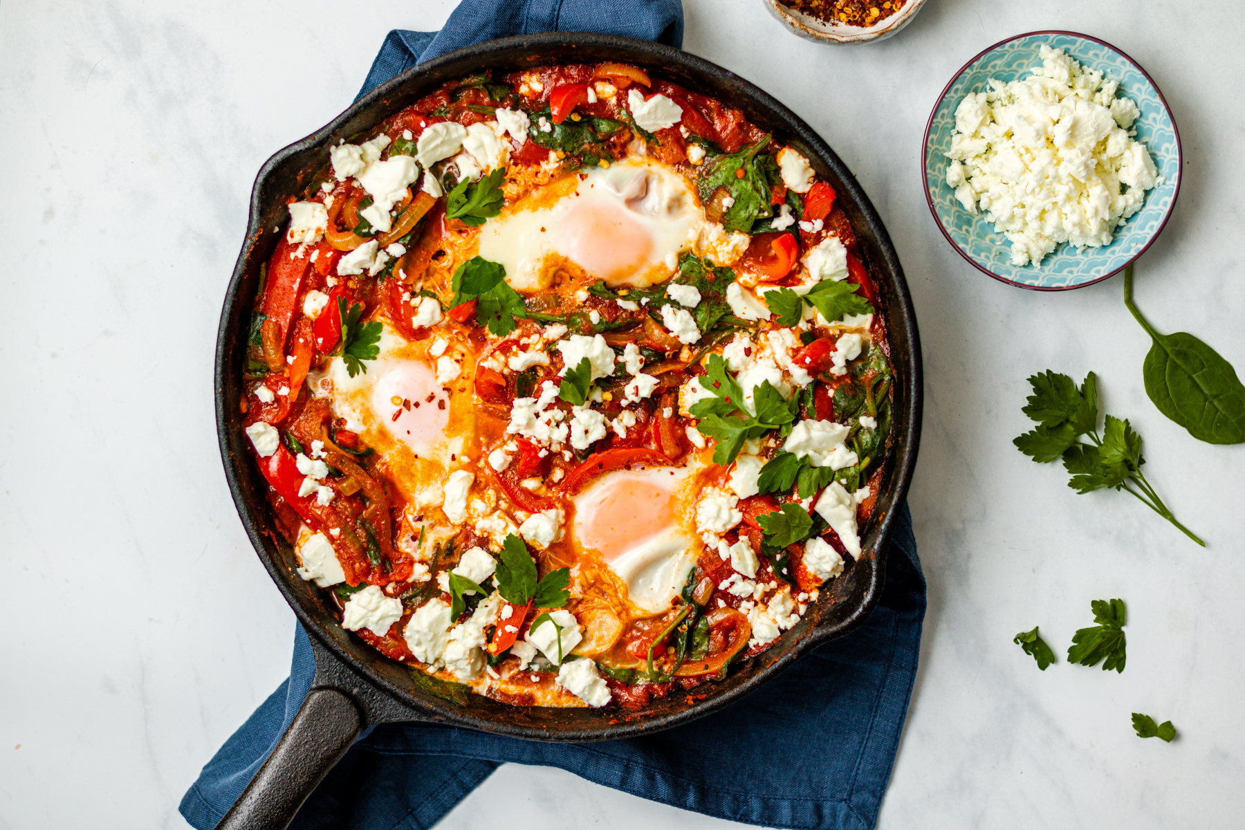 Shakshuka With Feta And Spinach