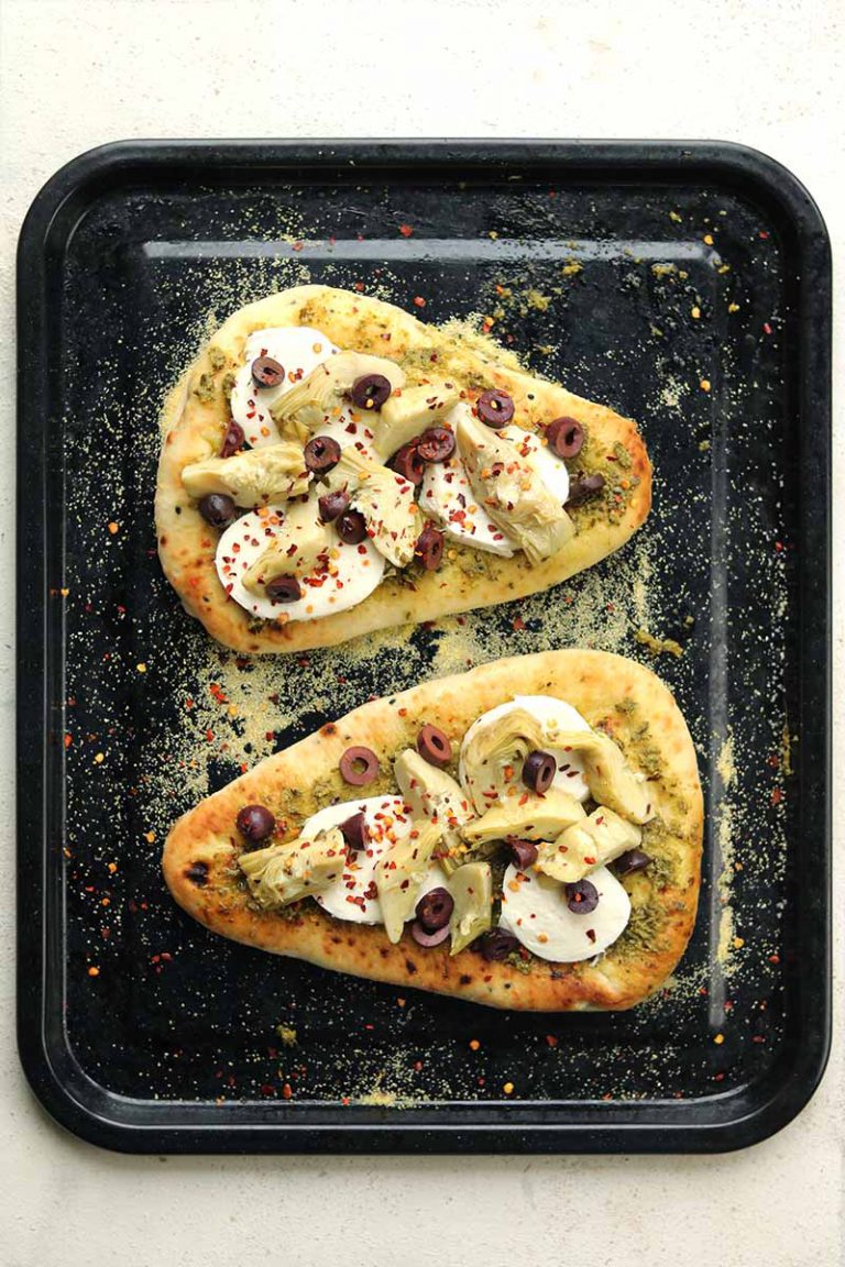 Artichoke & Olive Naan Pizza The Last Food Blog