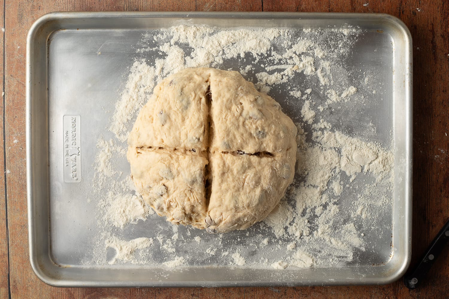Dough mixture on baking tray